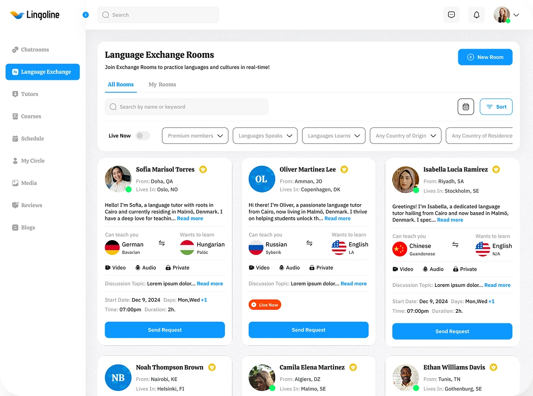 Exchange rooms preview